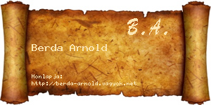 Berda Arnold névjegykártya
