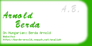 arnold berda business card